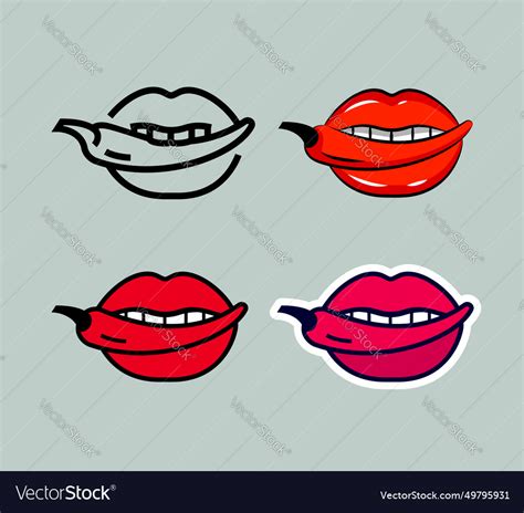 Sexy Lips With Chili Pepper Red Hot Royalty Free Vector