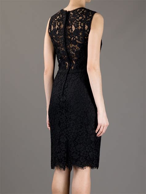 Lyst Dolce And Gabbana Lace Sheath Dress In Black