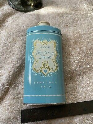 Vintage Avon Talc Tin Here S My Heart Ebay