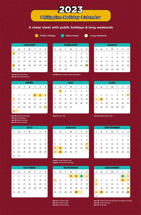 Philippine Holiday Calendar | PIME PHILIPPINES