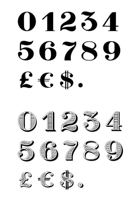 Old School Number Fonts