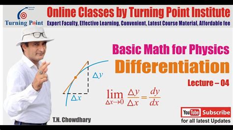 Class Physics Differentiation Basic Math In Physics Cbse Neet Jee