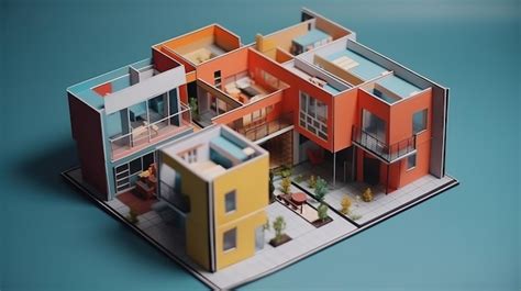 Un Edificio Colorido Con Muchas Ventanas Generative Ai Foto Premium