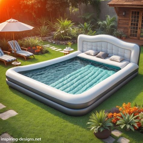 Floating In The Clouds With Bed Shaped Inflatable Pools