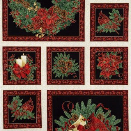 Timeless Treasures Pine Poinsettia HOLIDAY CM1938 24 Panel