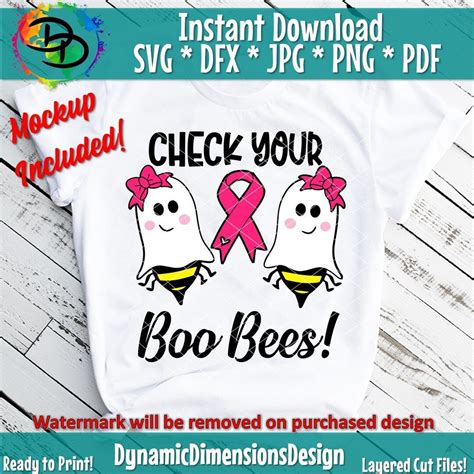 Check Your Boo Bees Halloween Svg Boo Svg Boo Bees Svg Breast Cancer Svg Ghost Svg Funny