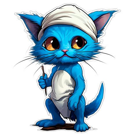 Premium Photo Blue Smurf Cat Meme Sticker Shailushai