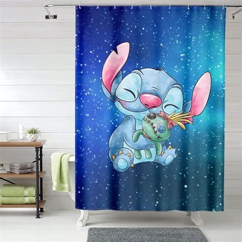 Lilo And Stitch Cartoon Anime Aesthetics Cartoon Stitch Shower Curtain