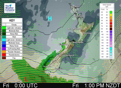 Fridays National Forecast Weatherwatch New Zealands Weather Data