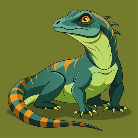 Explorando el fascinante mundo del dragón de Komodo Vector Premium