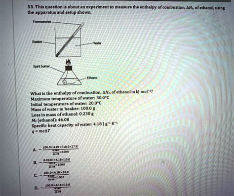 SOLVED: 33.Thls question Is aboutan experiment to measure the enthalpy ...