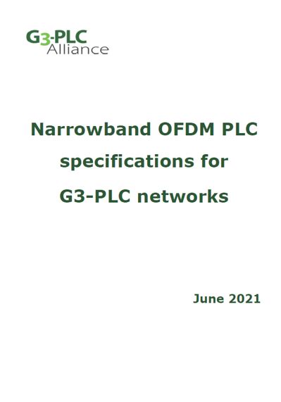 The Latest Published Reference Version Of The G3 Plc Specification G3 Alliance Wired Plc And