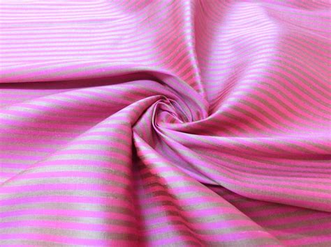 Pink & Gold Pin Stripe 100% AUTH Silk Fabric - Bangkok Thai Silk