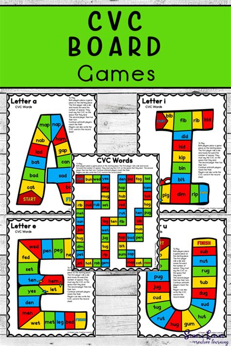 Printable CVC Board Games - Simple Living. Creative Learning