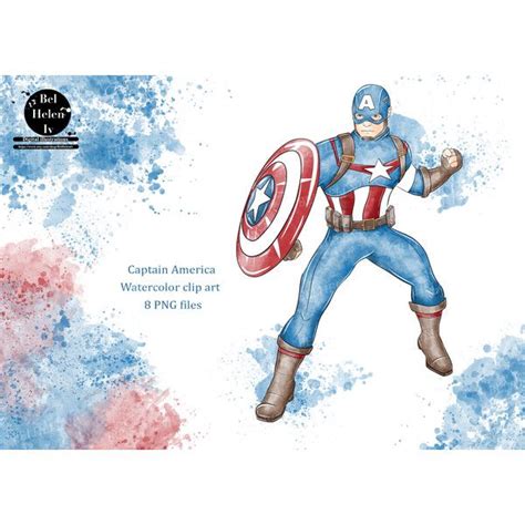 Watercolor Clip Art Super Heroes Super Hero Captain America Inspire