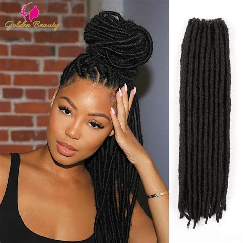 18 sintético faux locs trança extensões de cabelo ombre dreadlocks