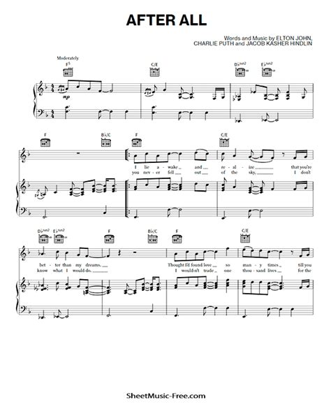 After All Sheet Music Elton John & Charlie Puth - ♪ SHEETMUSIC-FREE.COM