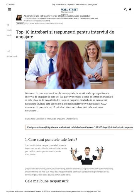 Pdf Top Intrebari Si Raspunsuri Pentru Interviul De Angajare Pdf