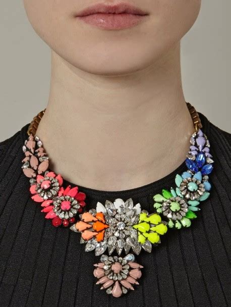 Jewels Shourouk Necklace Statement Necklace Colorful Gemstone