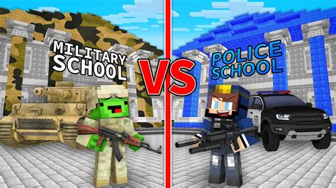 Mikey Military Vs Jj Police School Survival Battle In Minecraft Maizen