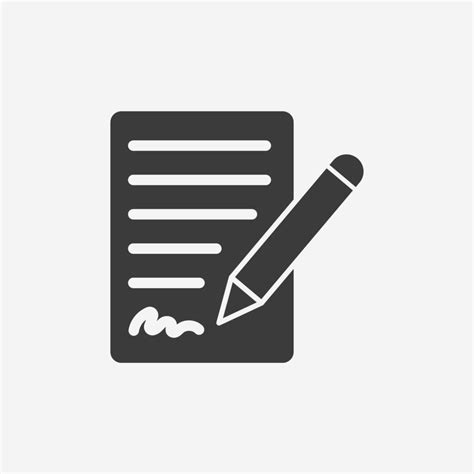 Contract Icon Vector Isolated Paper Pen Signing A Contract Business