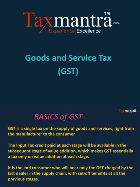 Goods And Service Tax Gst Pdf Value Added Tax Taxes