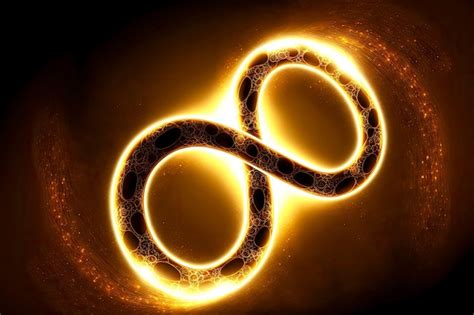 Premium Photo | Luminous symbol in form of eight signifying infinity sign