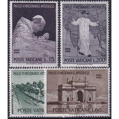 Francobolli Vaticano 1964 Viaggio Di Paolo VI In India 4 Val