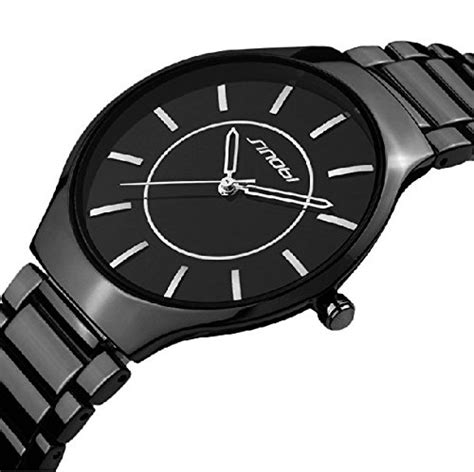 Sinobi Luxury Brand Black Stainless Steel Strap Watches Analog Display