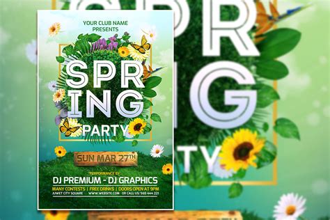 Modern Style Spring Party Flyer Template Graphic By Tebha Workspace