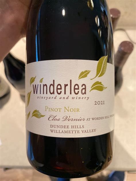 2021 Winderlea Pinot Noir Clos Vernier Worden Hill Vineyard USA