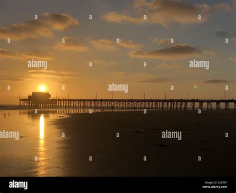 Sunset at Newport Beach Pier Stock Photo - Alamy