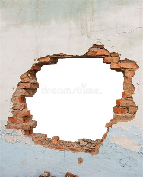 Hole Brick Wall Stock Photo