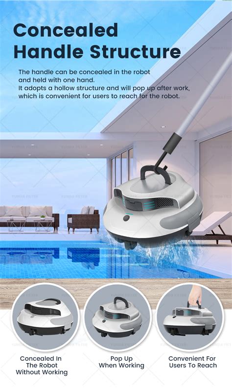 Cordless Pool Cleaner Automatic Robotic Pool Cleaner With 5000mah ...