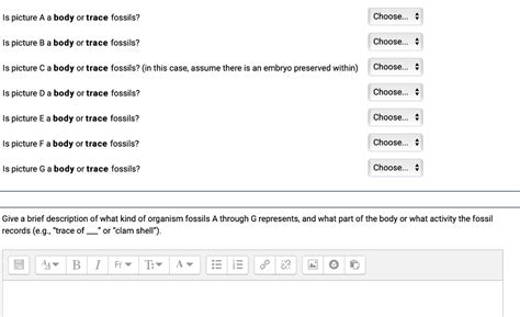 Solved Identify which of these fossils is a body fossil and | Chegg.com 