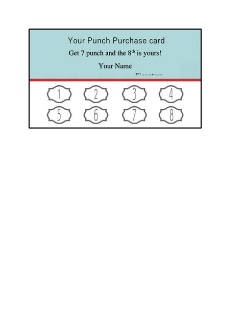 Free Printable Punch Card Templates Pdf Word