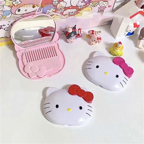 ใหม แบบพกพา Sanrio Hello Kitty Kawaii หวพบ Travel แปรงผมนวดจดแต งทรงผมเคร องมอ HOT