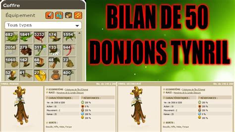 DOFUS RETRO Bilan De 50 Donjons Tynril YouTube