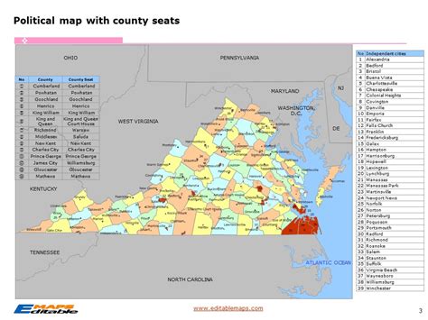 Virginia county map - Editable PowerPoint Maps