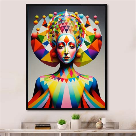 Design Art Designart Abstract Rainbow Portrait Vi Modern Woman Framed