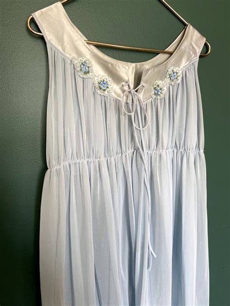 1960s Nylon Baby Doll Nightgown Sheer Negligee MO Gem