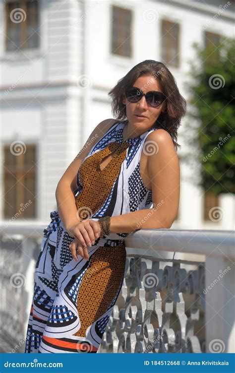 Brunette Woman In Summer Wearing Sunglasses Portrait Stock Photo Image Of People Model 184512668