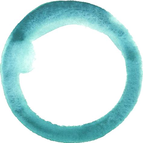 6 Turquoise Watercolor Circle Png Transparent