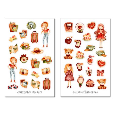 Jellyfish Stickers - Girl Hobbies Sticker Set