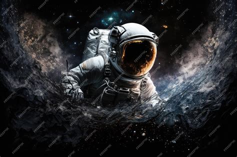 Premium AI Image | Astronaut floating through the stars and galaxies in ...