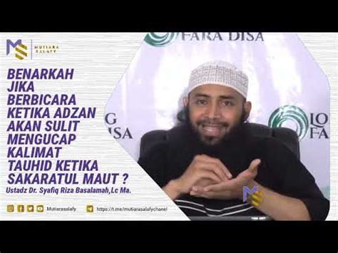 Shahihkah Jika Berbicara Saat Adzan Akan Sulit Mengucap Kalimat TAUHID