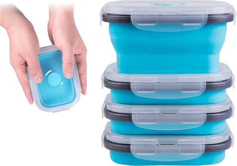 Collapsible Food Storage Containers With Lids And Vent 11 8 Oz Kitchen Stacking