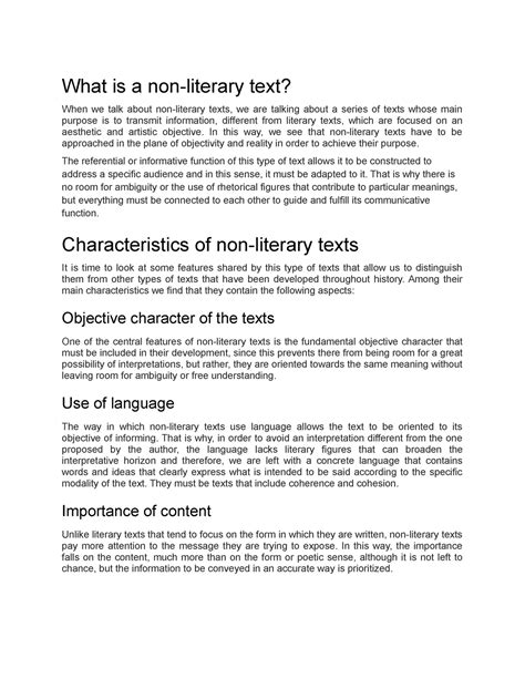 What is a non - Language of Non Literary text Syllabus - What is a non ...