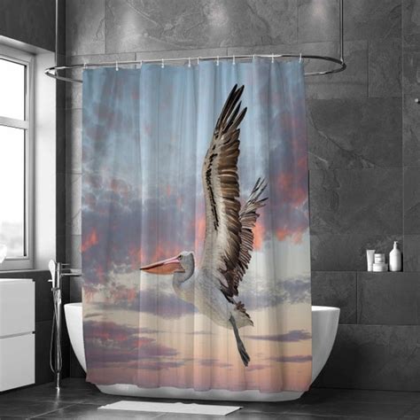 Flying Australian Pelican Shower Curtain Pelican Bath Etsy