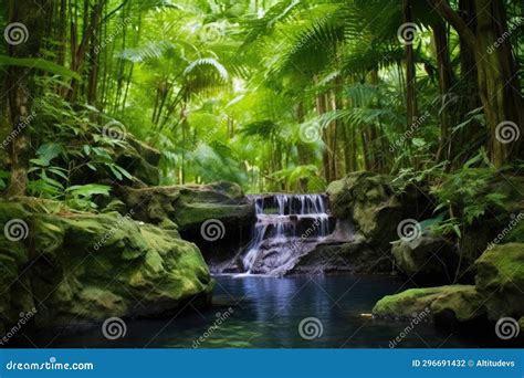 Lush Verdant Foliage Surrounding A Secluded Hot Spring Stock Photo Image Of Outdoor Thermal